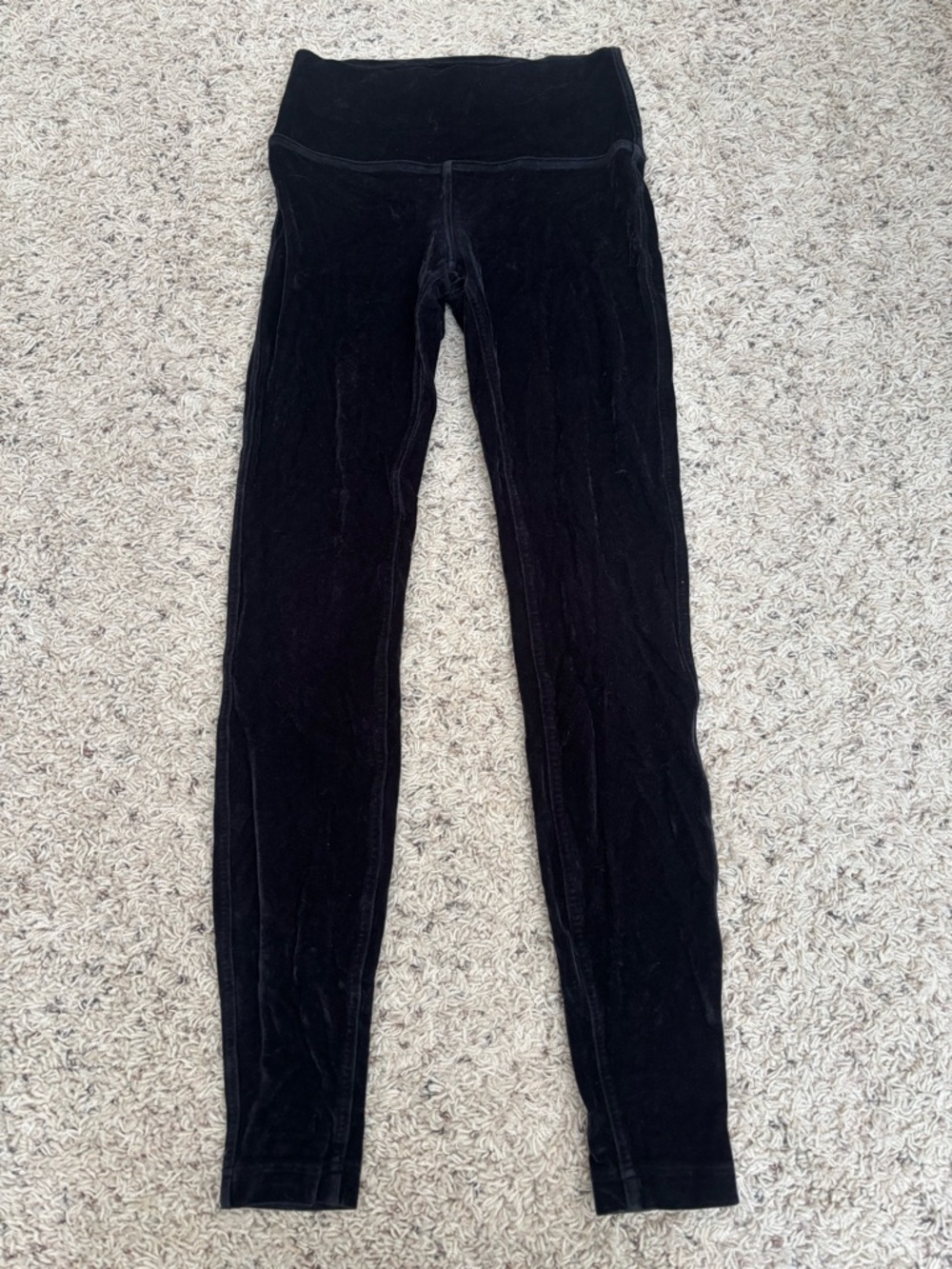 Lululemon Black Velvet High-Waist Leggings